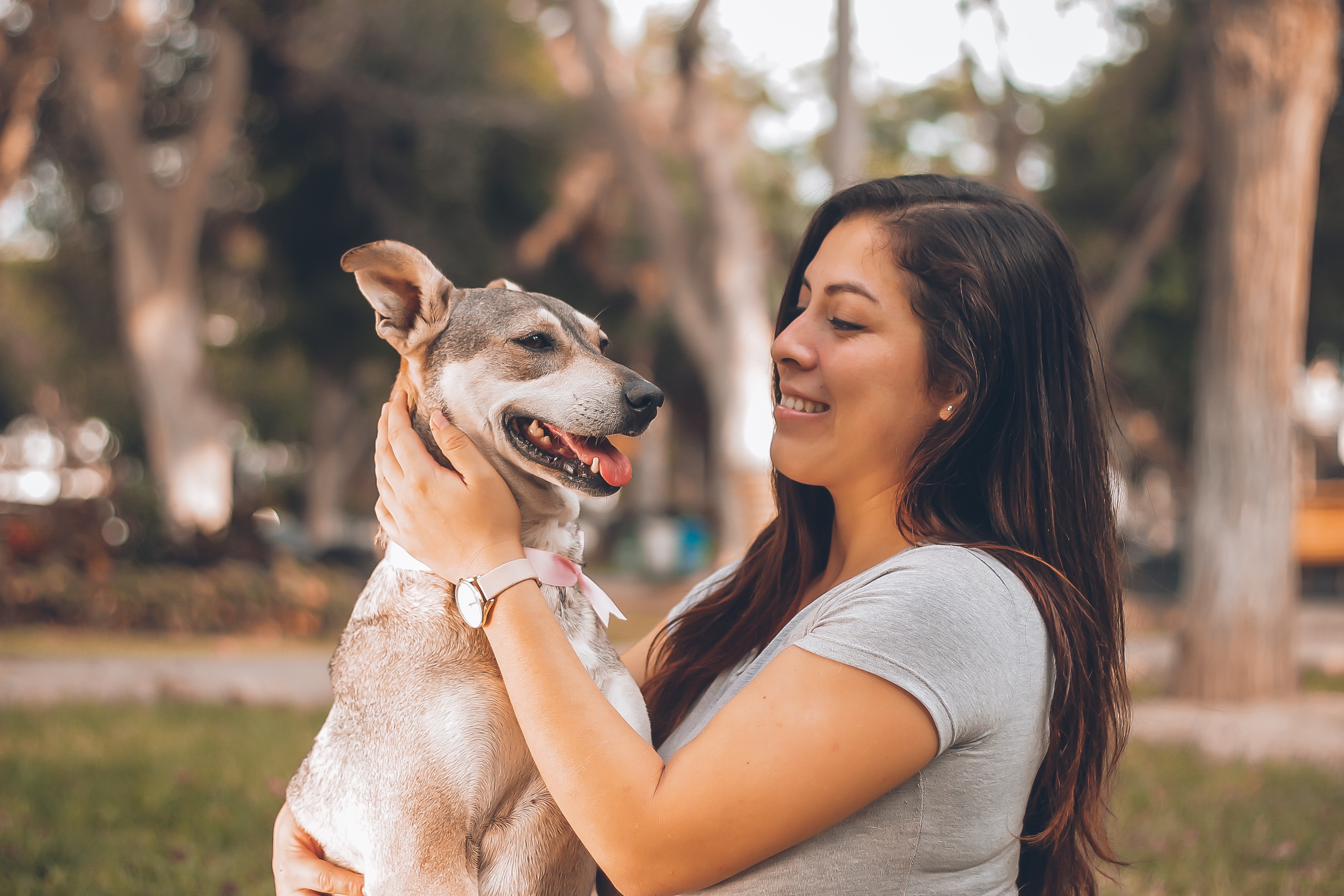 woman with dog